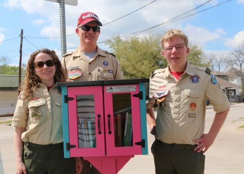Maifelds with the Little Free Library